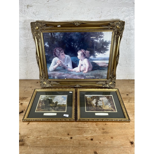 265 - Three gilt framed prints, two by John Constable RA