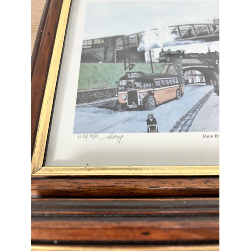 267 - Four framed pencil signed limited edition railway prints by Ark - all approx. 25cm high x 30cm wide