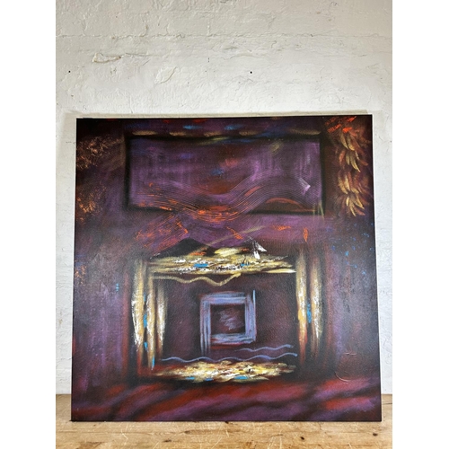 271 - A modern abstract oil painting - approx. 113cm square