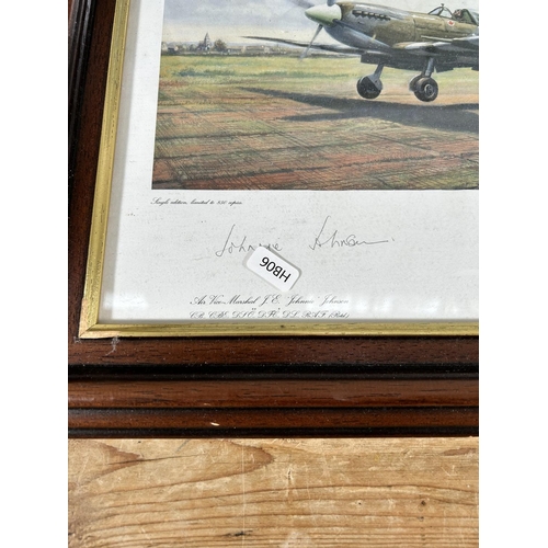 272 - Two framed pencil signed limited edition military aircraft prints, Return To France by Alan Holt and... 