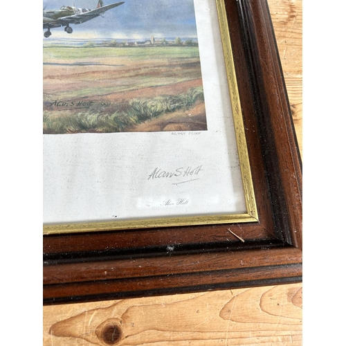 272 - Two framed pencil signed limited edition military aircraft prints, Return To France by Alan Holt and... 