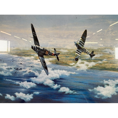 272 - Two framed pencil signed limited edition military aircraft prints, Return To France by Alan Holt and... 