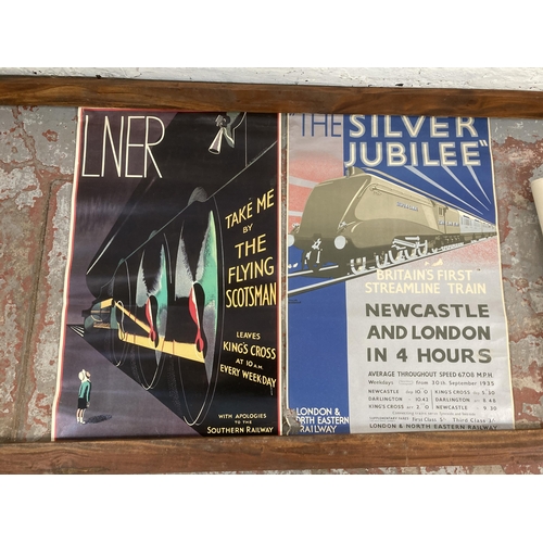 1411D - Four vintage transport posters, one Art Deco LNER 'Take me by the Flying Scotsman', two Worcester Ci... 