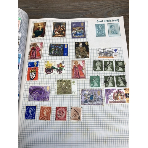 1414 - Seven albums containing a collection of worldwide stamps