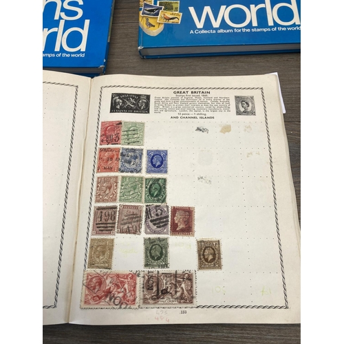 1417 - Nine albums containing a collection of worldwide stamps