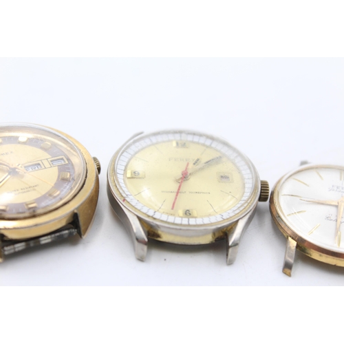 2458 - Three vintage mehcanical men's wristwatches, Timex, Ferex, and Fero