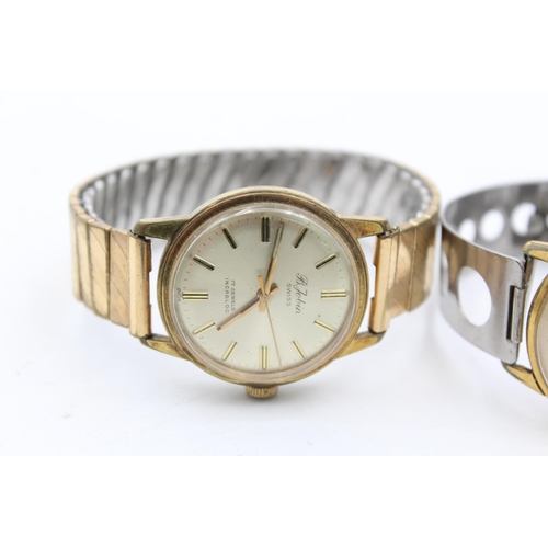 2463 - Two vintage mechanical men's wristwatches, Accurist and B. Jobin