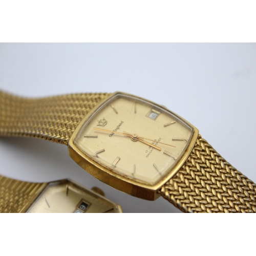 2465 - Three vintage mechanical men's wristwatches to include Accurist, Old English etc.