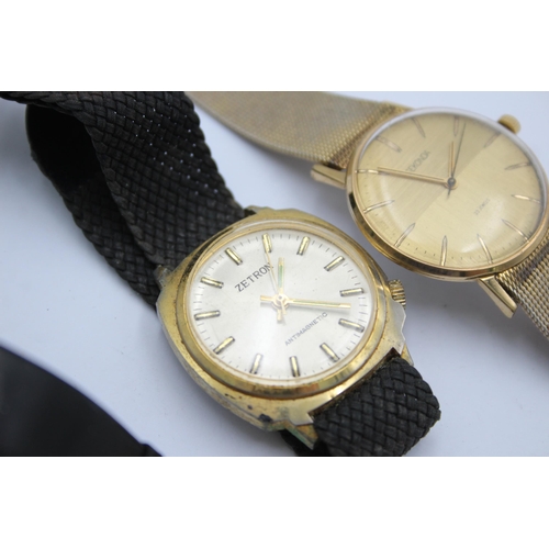 2467 - Three vintage mechanical men's wristwatches to include Sekonda, Zetron etc.