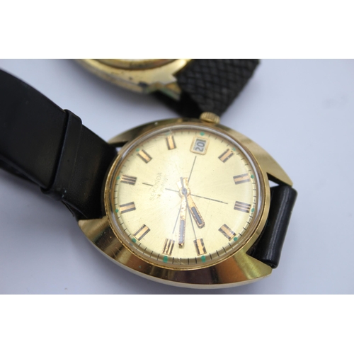 2467 - Three vintage mechanical men's wristwatches to include Sekonda, Zetron etc.