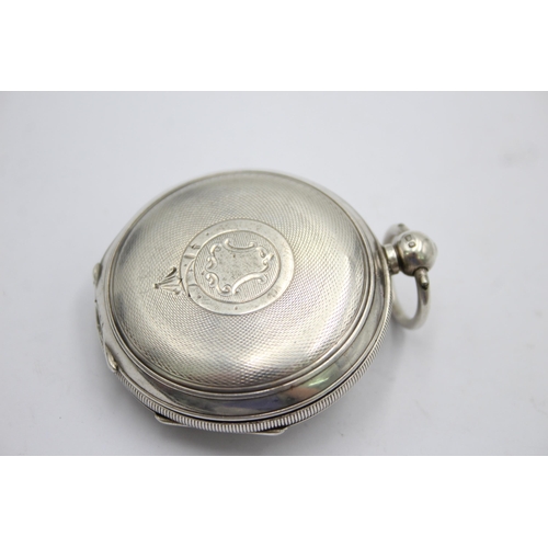 2468 - A vintage .925 silver cased full hunter key wind pocket watch - approx. gross weight 141 grams