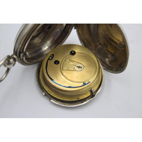 2468 - A vintage .925 silver cased full hunter key wind pocket watch - approx. gross weight 141 grams