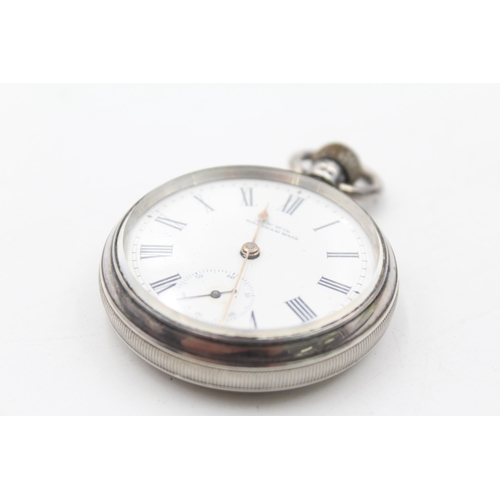 2471 - A vintage Waltham .925 silver open face hand wind pocket watch - approx. gross weight 104 grams