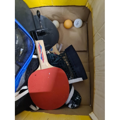 291 - A Debut folding ping pong table with paddles, ball, net and instruction manual