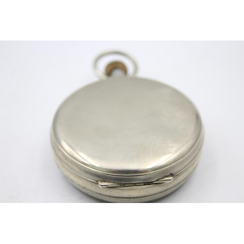 2494 - A vintage hallmarked .925 silver hand-wind jumbo men's pocket watch