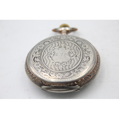 2500 - A vintage hallmarked .800 silver cased open face hand wind pocket watch - approx. gross weight 93 gr... 