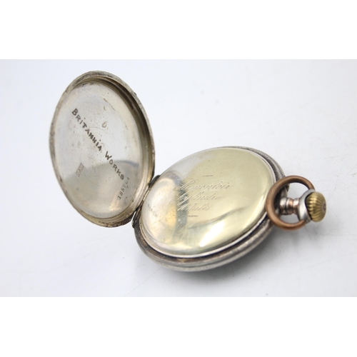 2500 - A vintage hallmarked .800 silver cased open face hand wind pocket watch - approx. gross weight 93 gr... 