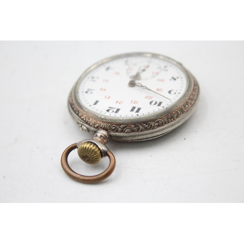 2500 - A vintage hallmarked .800 silver cased open face hand wind pocket watch - approx. gross weight 93 gr... 