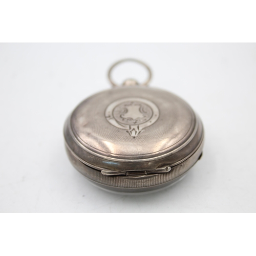 2501 - A hallmarked J. G Graves .925 Sheffield silver cased open face key wind men's pocket watch - approx.... 