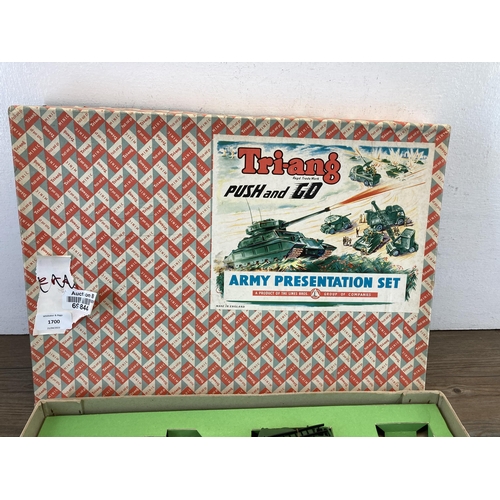 1700 - A vintage boxed Tri-ang Push & Go Army presentation set