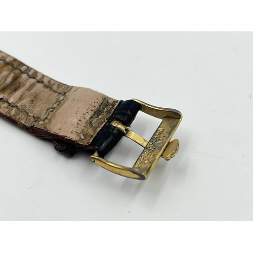 2472 - A mid 20th century Rolex crocodile skin 14mm strap and 18ct gold plated 16mm buckle