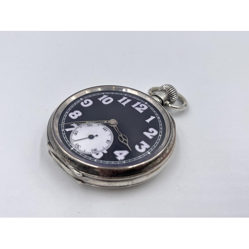 2473 - A George V Rolex hallmarked Birmingham silver cased open face hand wind pocket watch, dated 1917