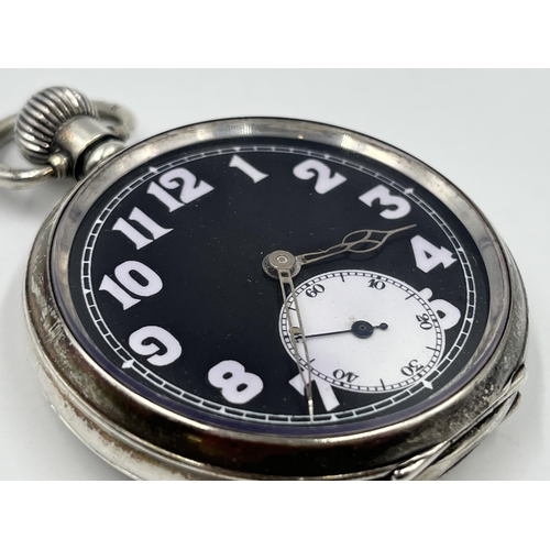 2473 - A George V Rolex hallmarked Birmingham silver cased open face hand wind pocket watch, dated 1917