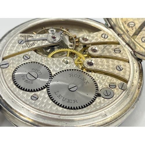 2473 - A George V Rolex hallmarked Birmingham silver cased open face hand wind pocket watch, dated 1917