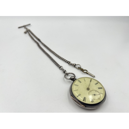 2474 - A Victorian hallmarked London silver cased open face key wind pocket watch, dated 1873 with hallmark... 