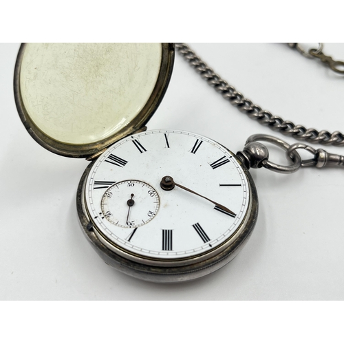 2474 - A Victorian hallmarked London silver cased open face key wind pocket watch, dated 1873 with hallmark... 