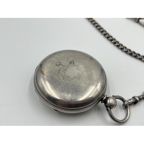 2474 - A Victorian hallmarked London silver cased open face key wind pocket watch, dated 1873 with hallmark... 