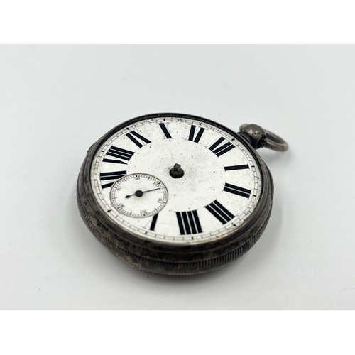 2476 - A cased Victorian H. Pidduck & Sons hallmarked silver open face key wind pocket watch, dated 1882