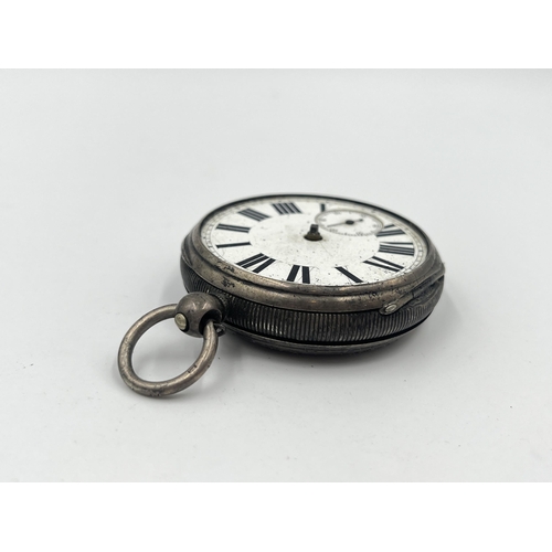 2476 - A cased Victorian H. Pidduck & Sons hallmarked silver open face key wind pocket watch, dated 1882