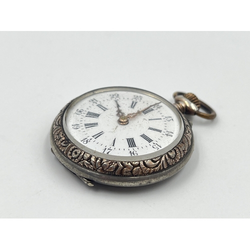 2477 - A late 19th/early 20th century Femina .800 silver open face hand wind pocket watch