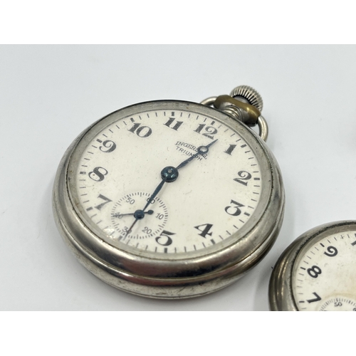 2481 - Two early/mid 20th century Ingersoll hand wind open face chrome plated pocket watches