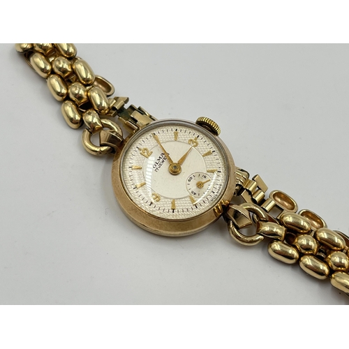 2482 - A 1956 Olma hallmarked Edinburgh 9ct gold cased 17 jewels mechanical 22mm lady's wristwatch with rol... 