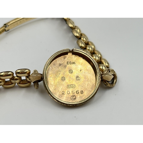 2482 - A 1956 Olma hallmarked Edinburgh 9ct gold cased 17 jewels mechanical 22mm lady's wristwatch with rol... 