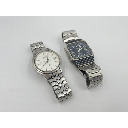 2485 - Two vintage quartz men's wristwatches, one Tissot Seastar F1 and one Seiko SQ