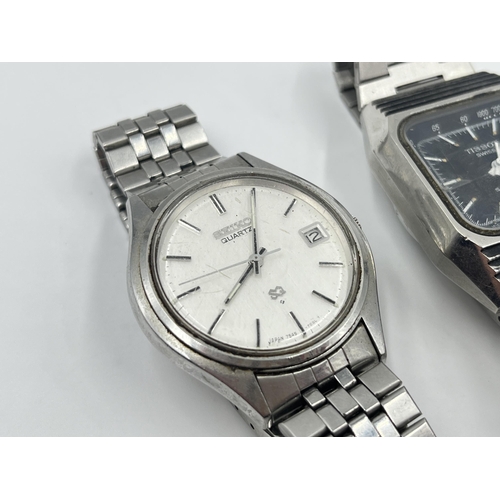 2485 - Two vintage quartz men's wristwatches, one Tissot Seastar F1 and one Seiko SQ