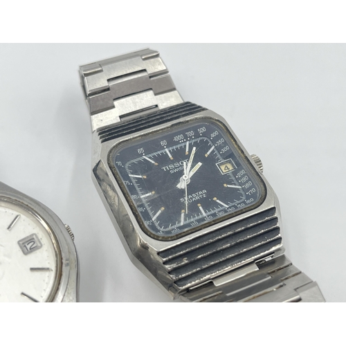 2485 - Two vintage quartz men's wristwatches, one Tissot Seastar F1 and one Seiko SQ