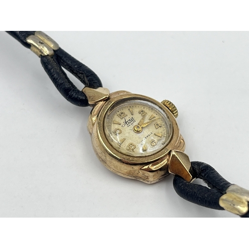 2488 - A 1955 Avia De Luxe 9ct gold hallmarked Birmingham 17 jewels lady's wristwatch - approx. gross weigh... 