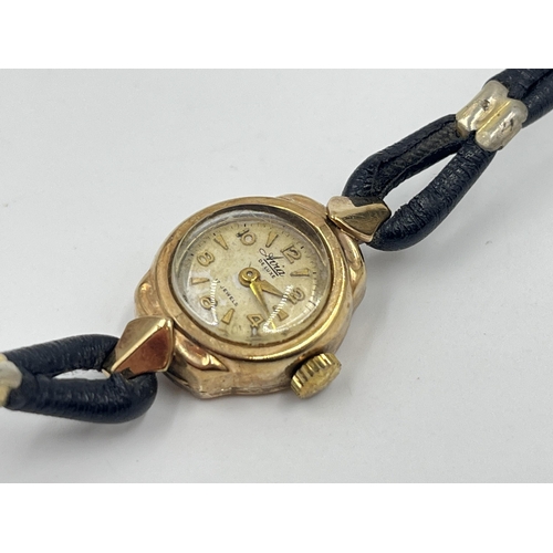 2488 - A 1955 Avia De Luxe 9ct gold hallmarked Birmingham 17 jewels lady's wristwatch - approx. gross weigh... 