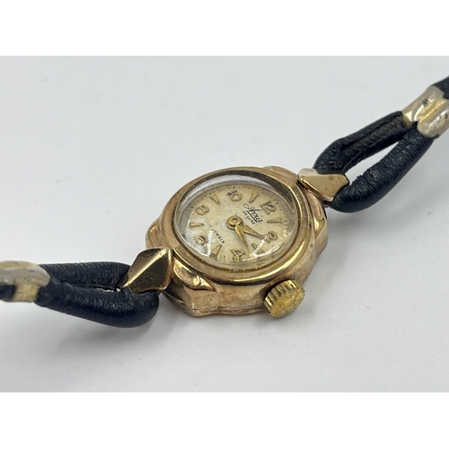 2488 - A 1955 Avia De Luxe 9ct gold hallmarked Birmingham 17 jewels lady's wristwatch - approx. gross weigh... 