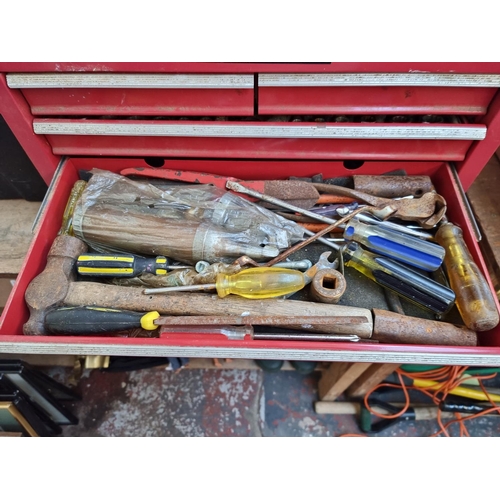 338 - A collection of tools to include Power Devil toolkit chest and cabinet containing a near full set of... 