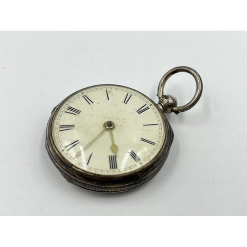 2509 - A Victorian hallmarked London silver G. Baskerville of Leek open face key wind pocket watch, dated 1... 