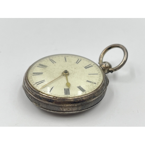 2509 - A Victorian hallmarked London silver G. Baskerville of Leek open face key wind pocket watch, dated 1... 