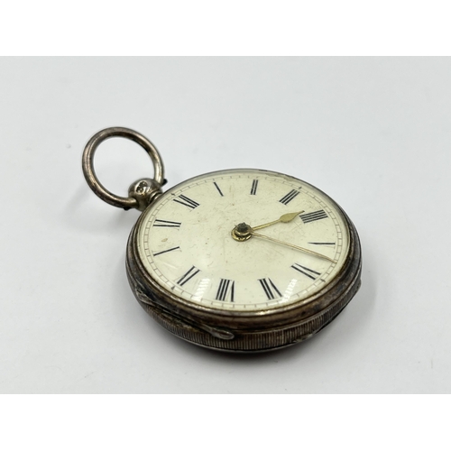 2509 - A Victorian hallmarked London silver G. Baskerville of Leek open face key wind pocket watch, dated 1... 