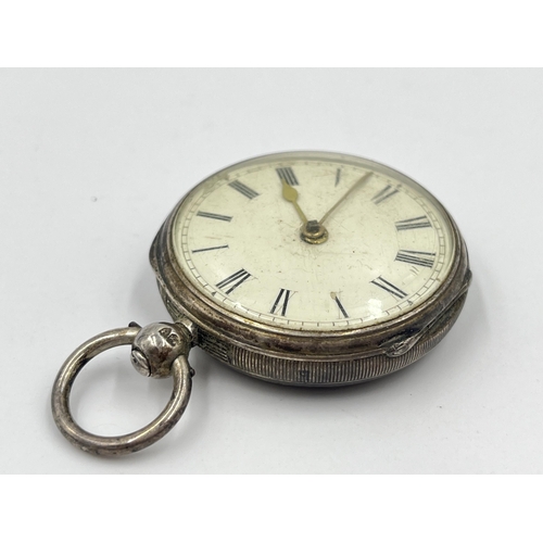 2509 - A Victorian hallmarked London silver G. Baskerville of Leek open face key wind pocket watch, dated 1... 