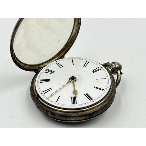 2509 - A Victorian hallmarked London silver G. Baskerville of Leek open face key wind pocket watch, dated 1... 