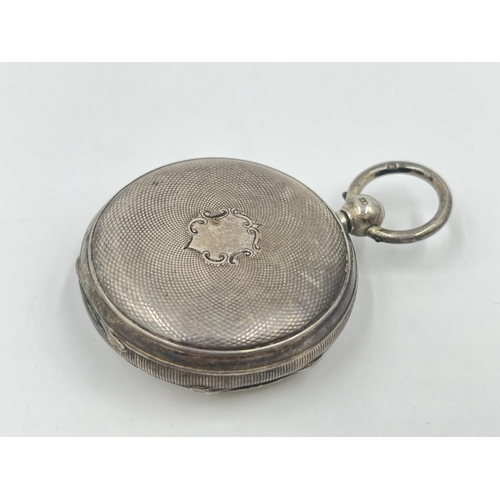 2509 - A Victorian hallmarked London silver G. Baskerville of Leek open face key wind pocket watch, dated 1... 